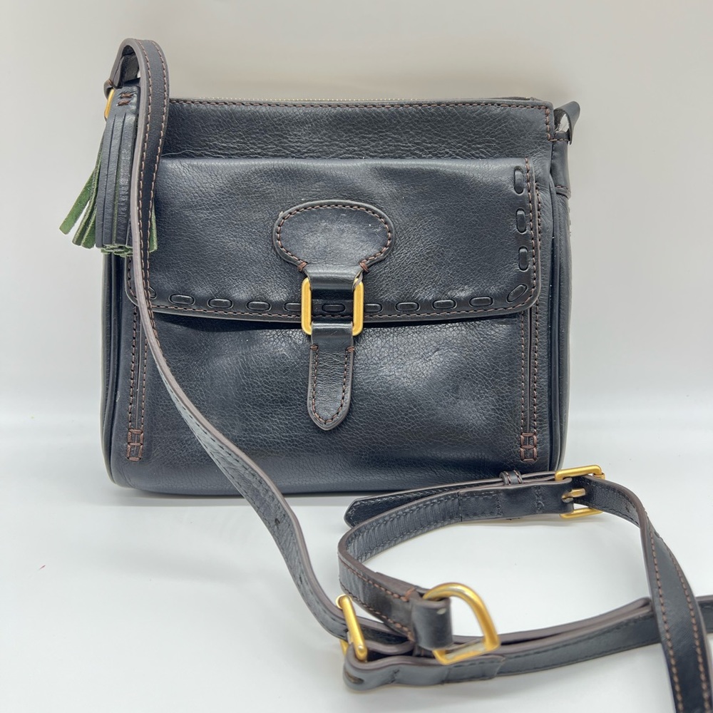 Dooney & Bourke Florentine Leather Pocket Crossbody Bag in Black